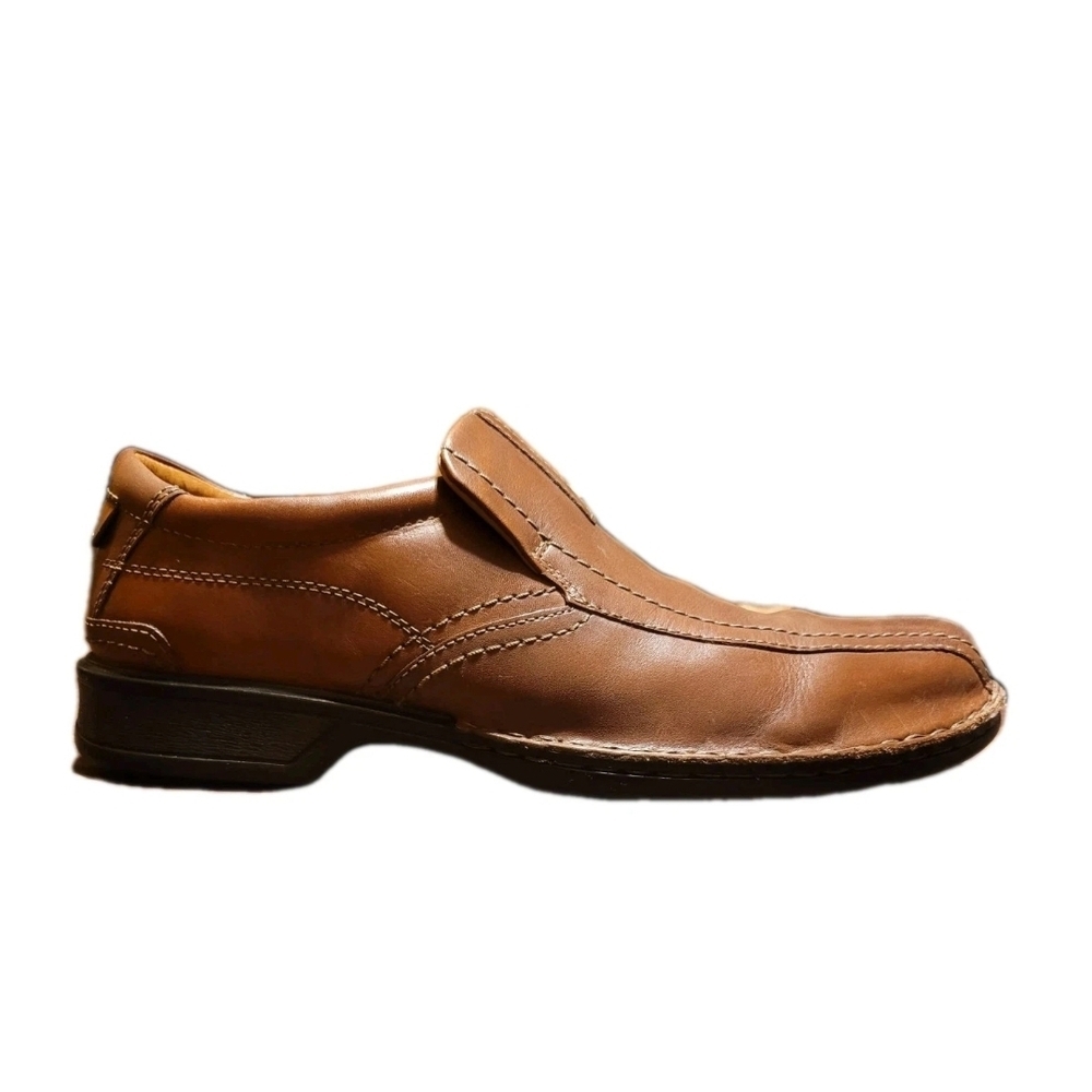 Clarks Mens Loafer 10.5W  Brown Leather Escalade Old Money Quiet Luxury